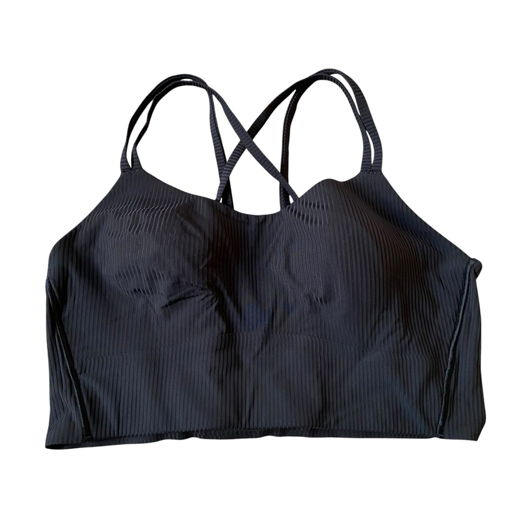 Lululemon Like a Cloud Longline Bra Black Ribbed Size 6 Racerback Activewear